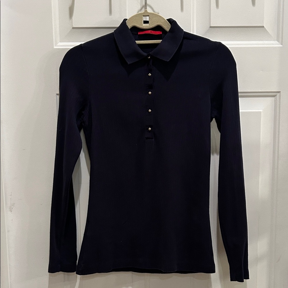 Carolina Herrera Navy Button Down Shirt